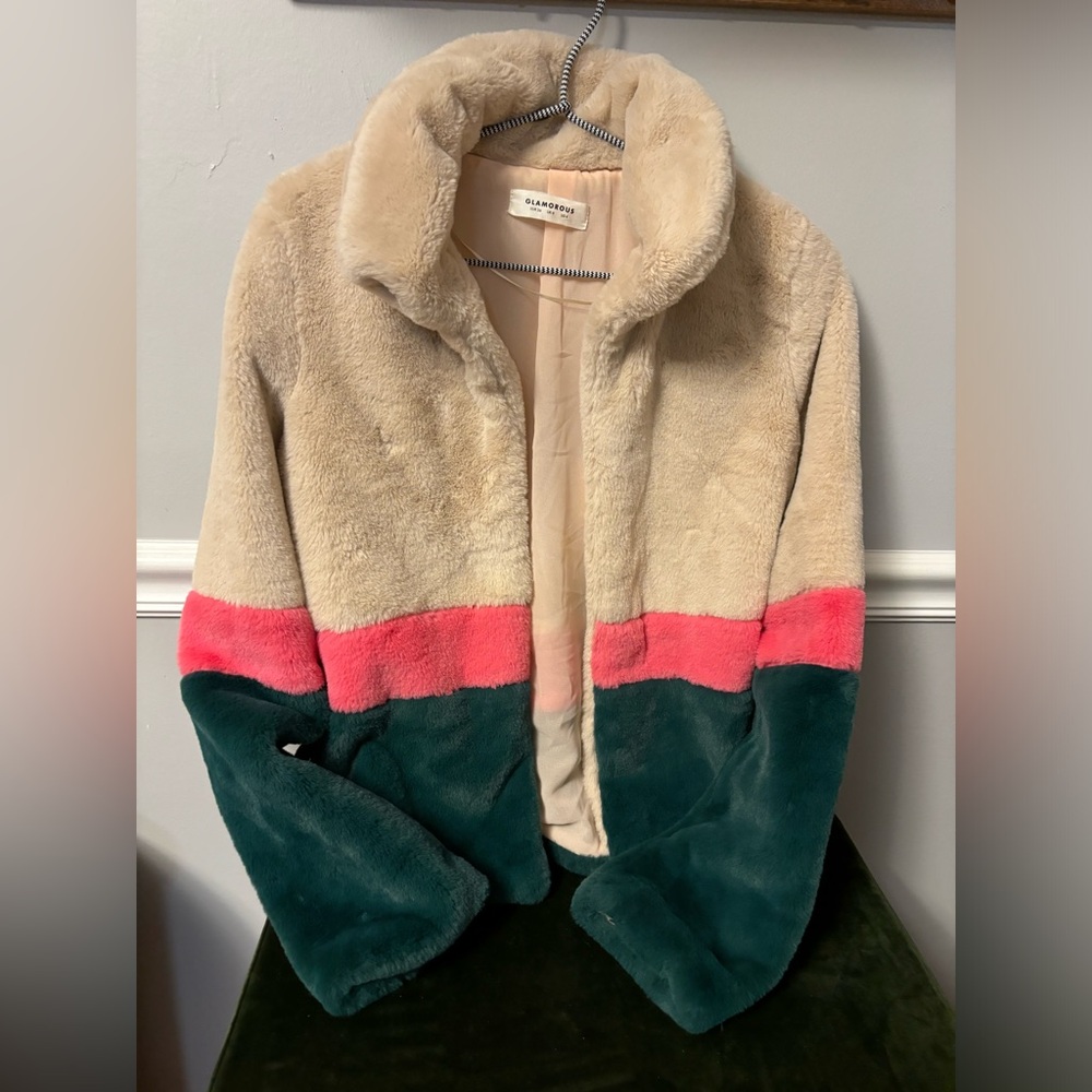 Glamorous faux fur open jacket